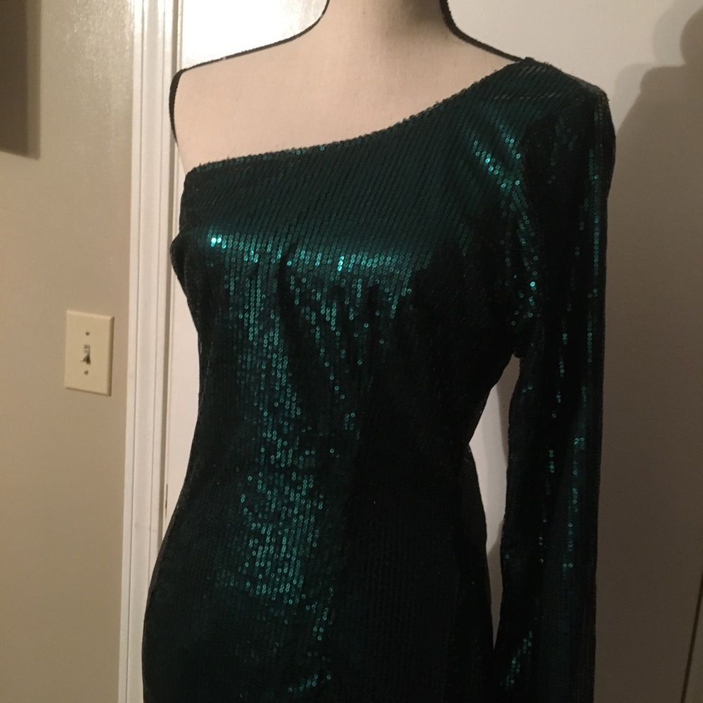 🎈FLASH SALE 🎈One Shoulder Front Slit Gown - Picture 6 of 8